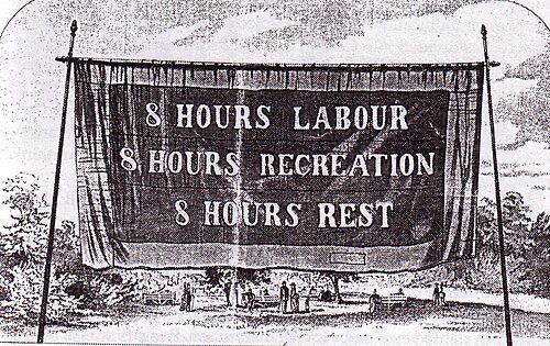 Manifesto per la giornata lavorativa di 8 ore. Melbourne, 1856